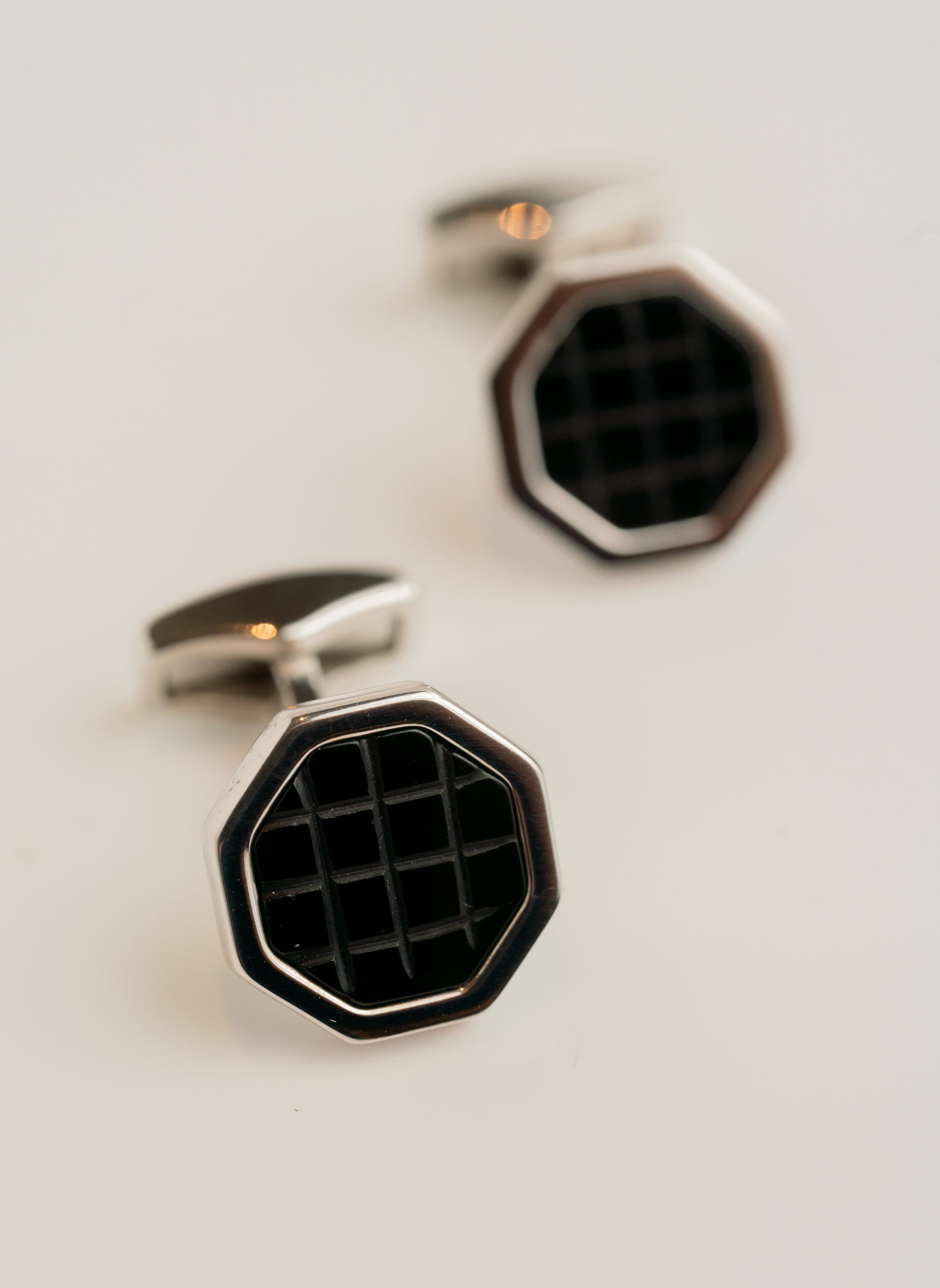 Silver and Carved Onyx Cufflinks