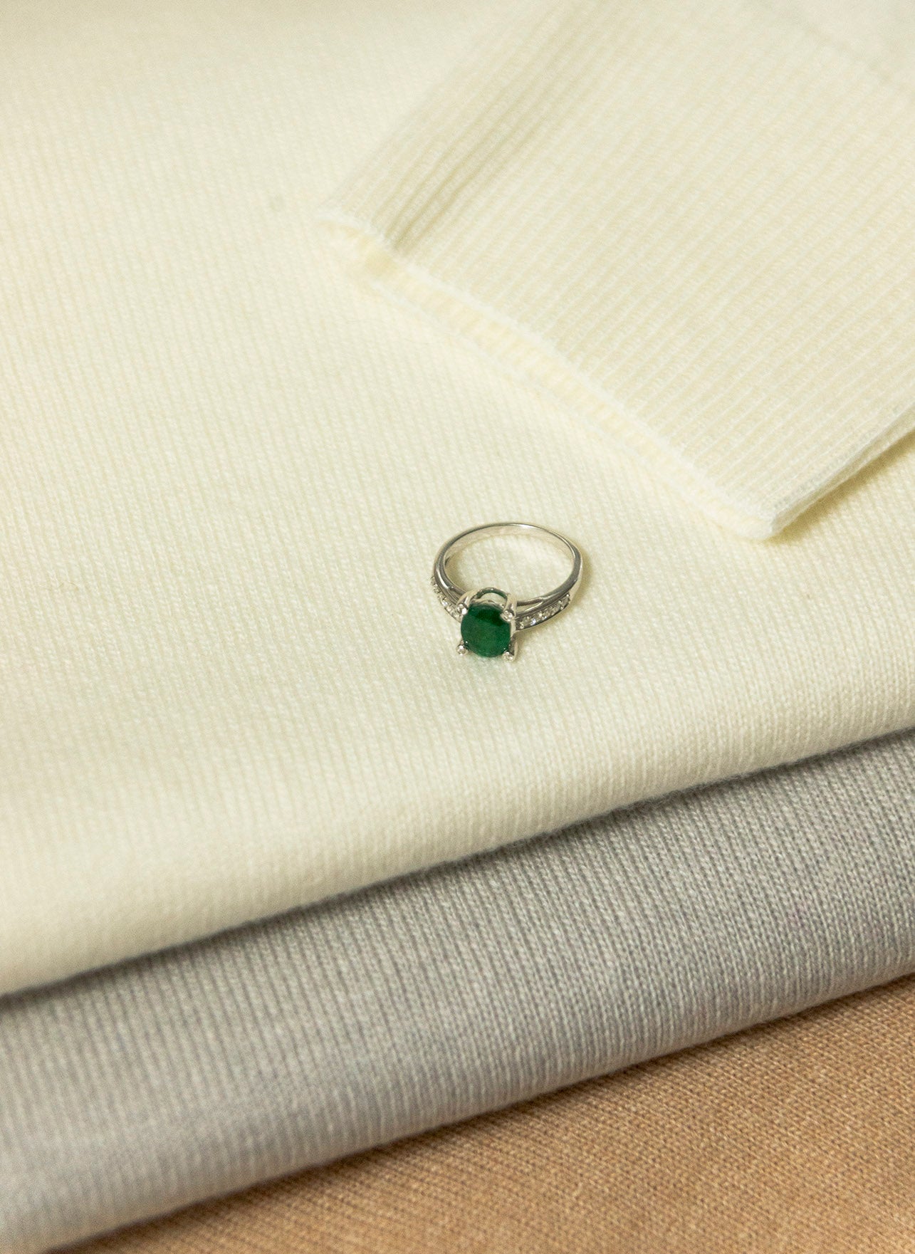 Oval Cut Emerald Ring and Diamonds