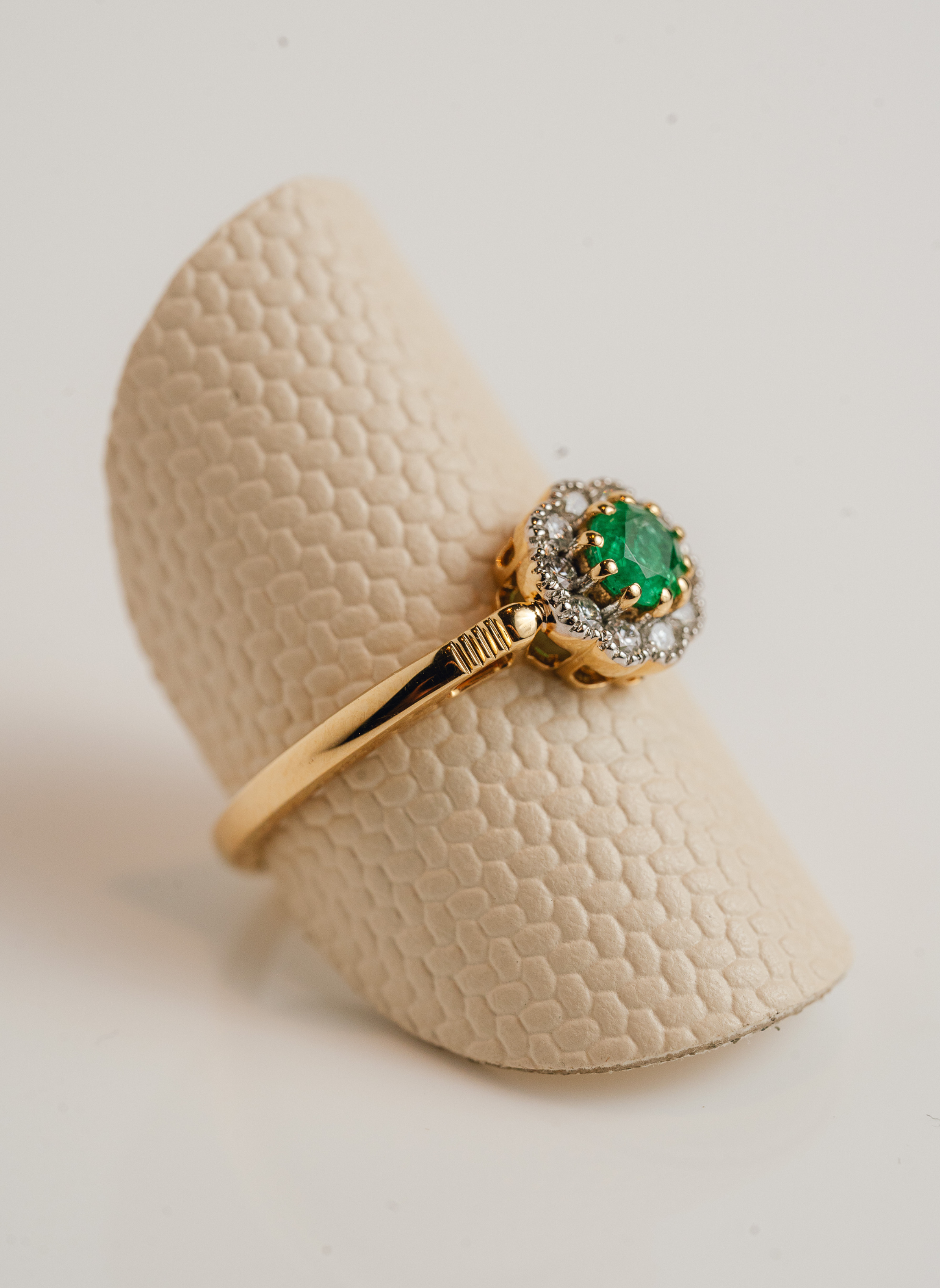 Diamond and Emerald Bird's Eye Ring