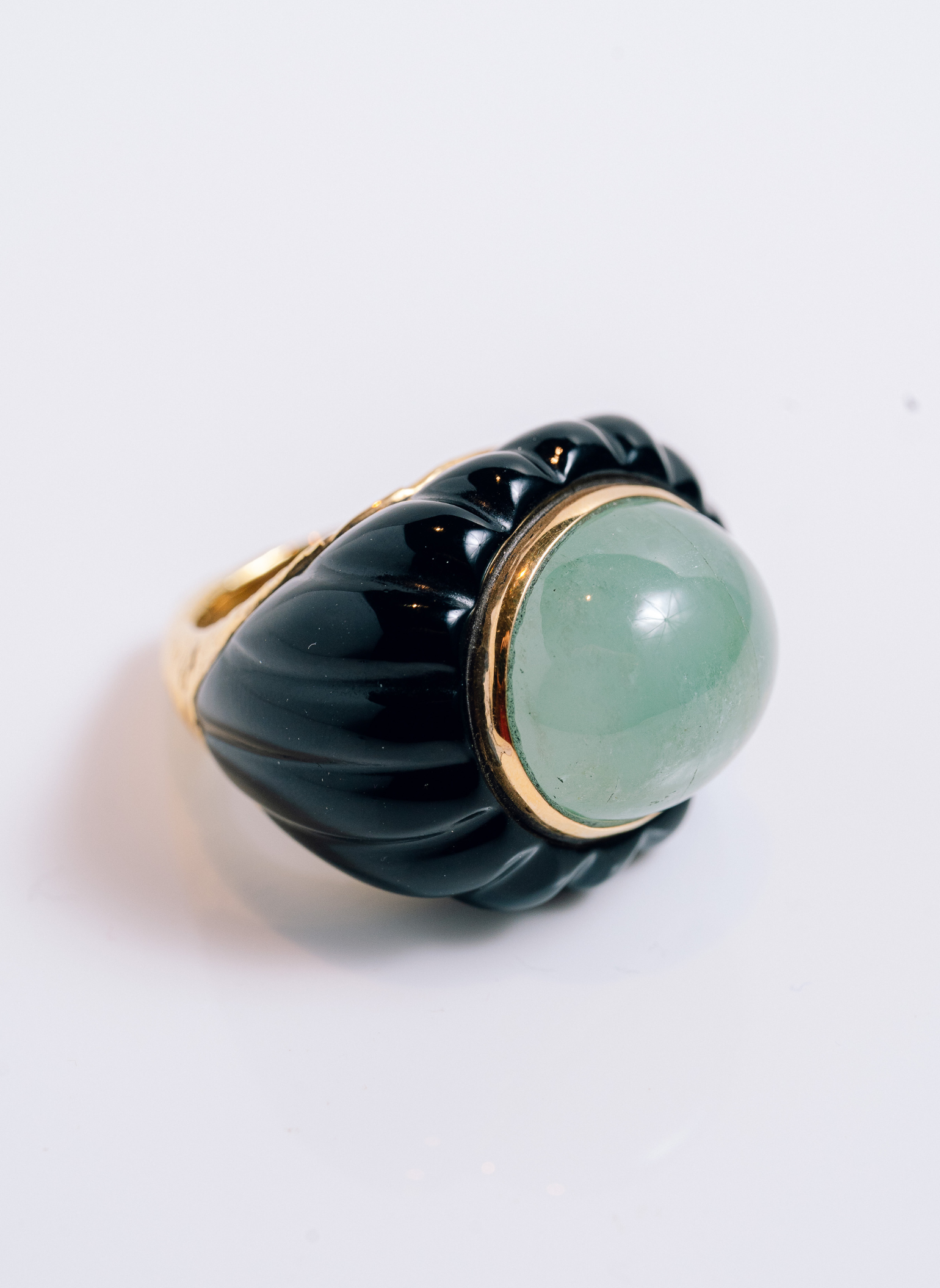 Le Gemme Onyx and Jade Ring