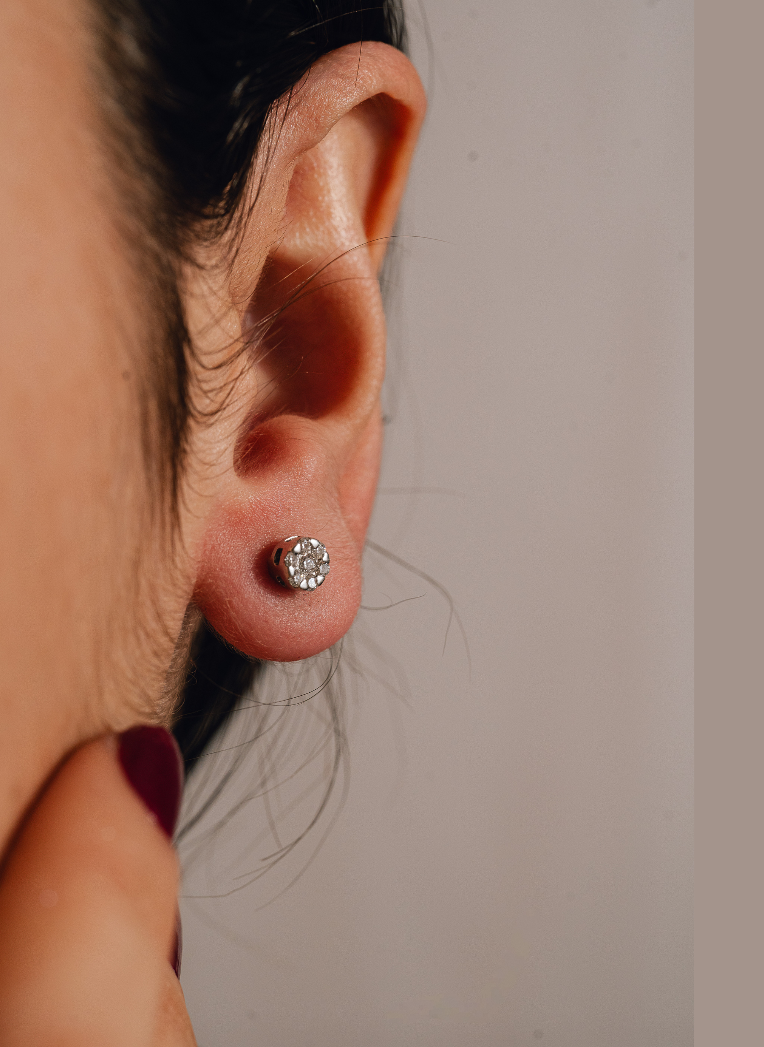 Diamond Rosette Sleeper Earrings