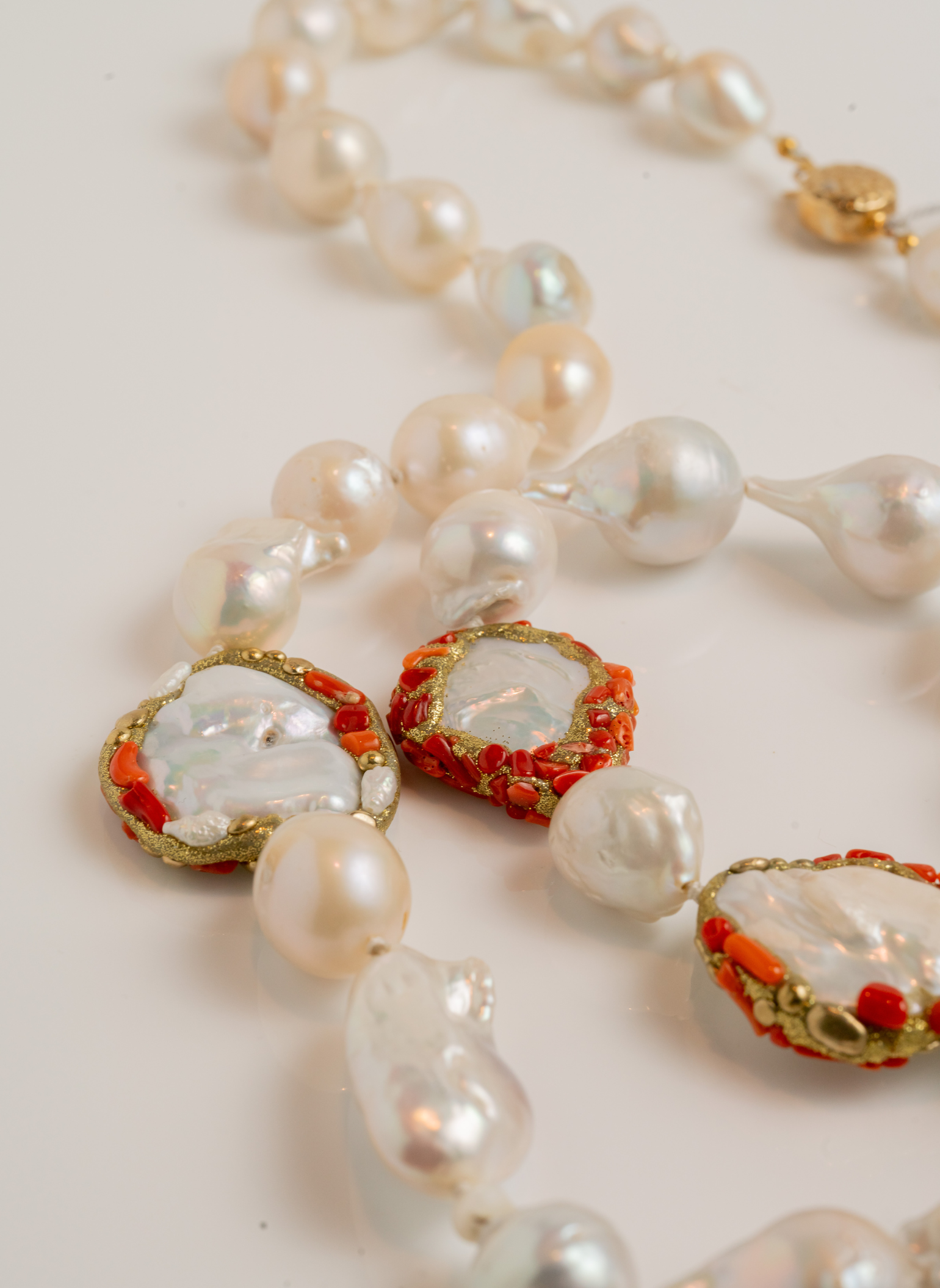 Coral and Pearl Tribute Necklace