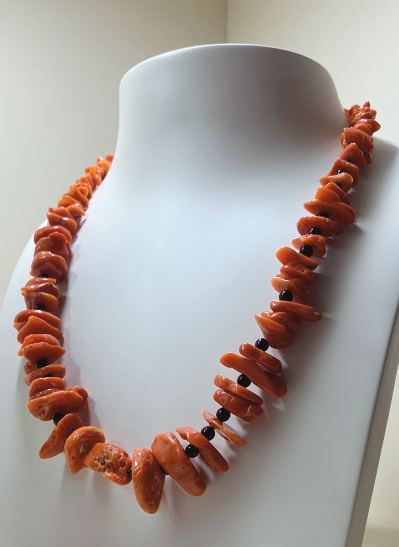 Coral and Onyx Princess Tribute Necklace