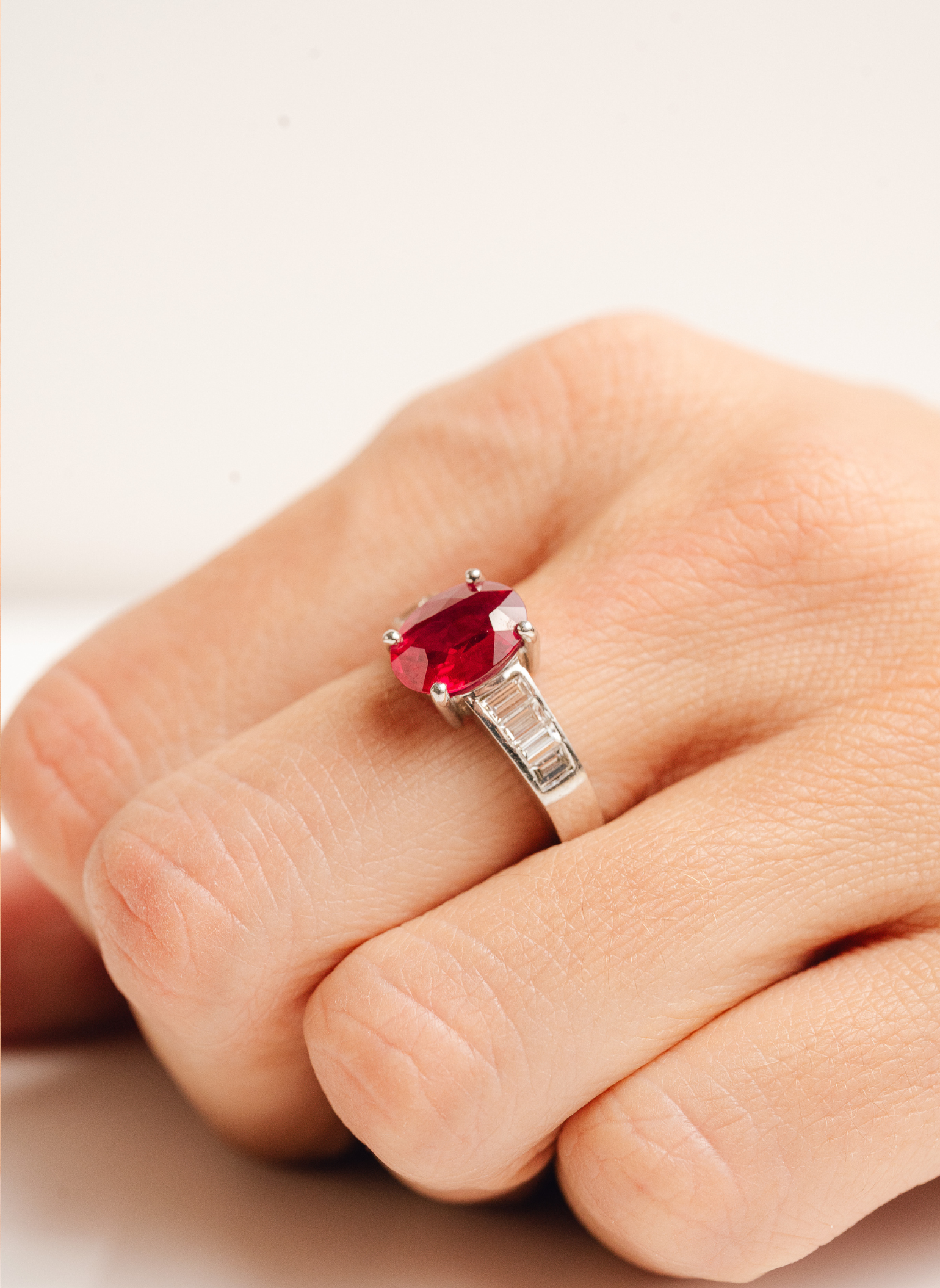Ruby and Baguette Diamond Ring
