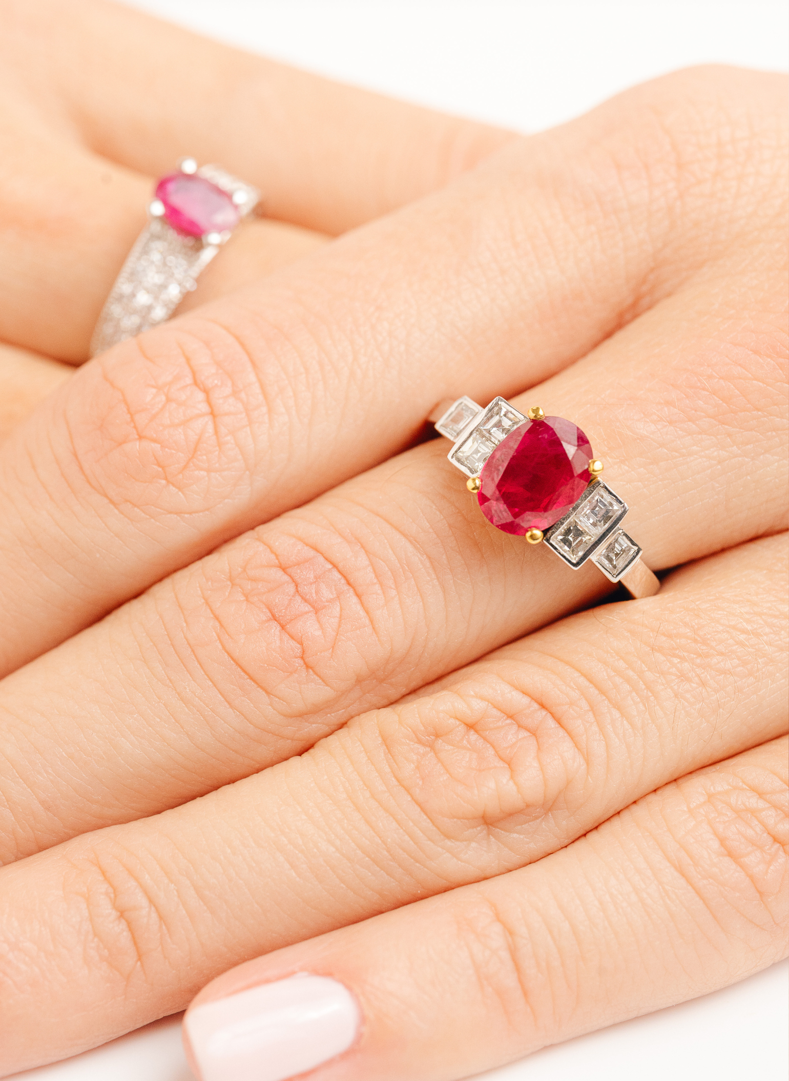 Ruby and Diamond Princess Ring