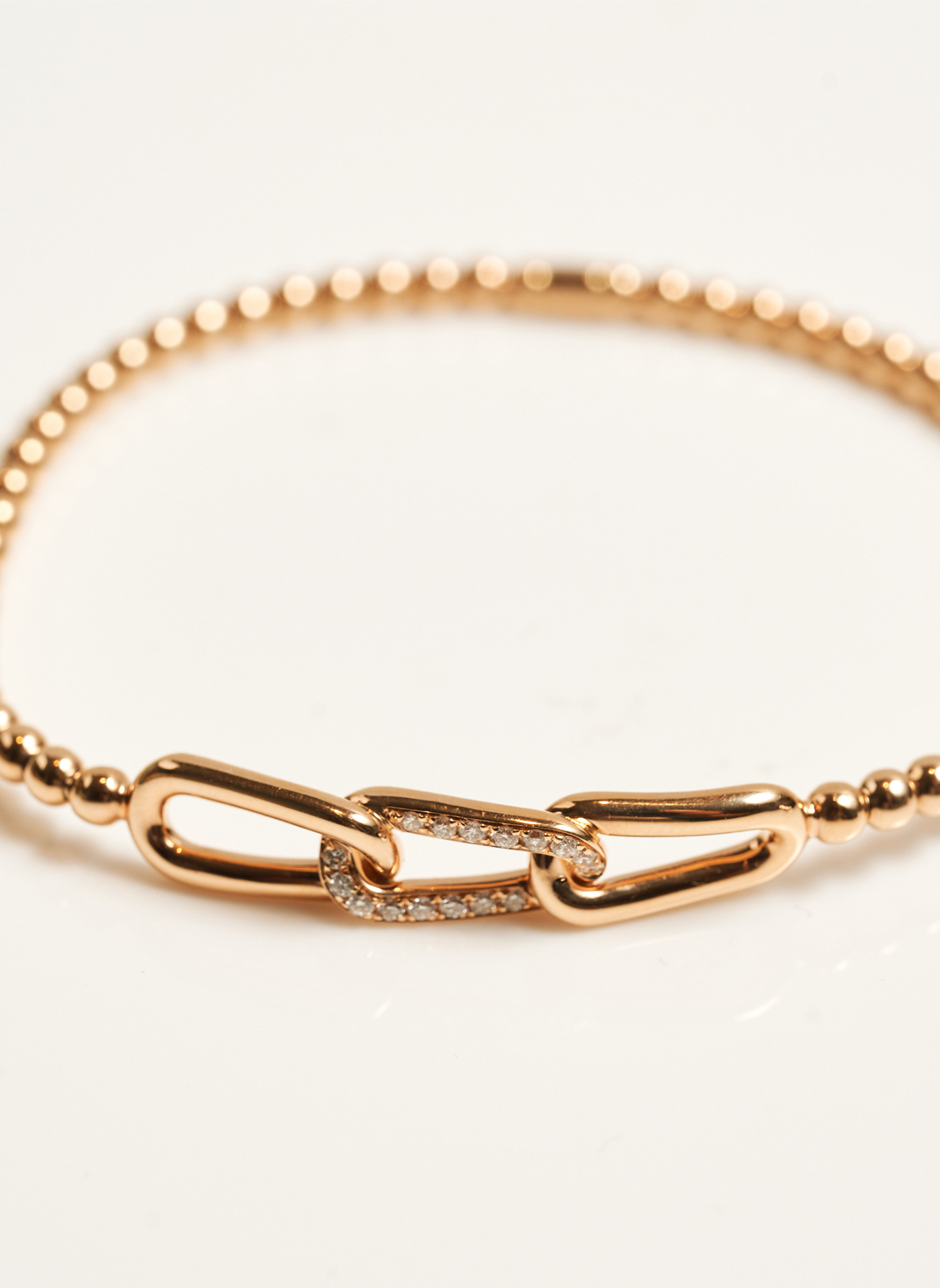 Rose Gold and Diamond Link Bracelet