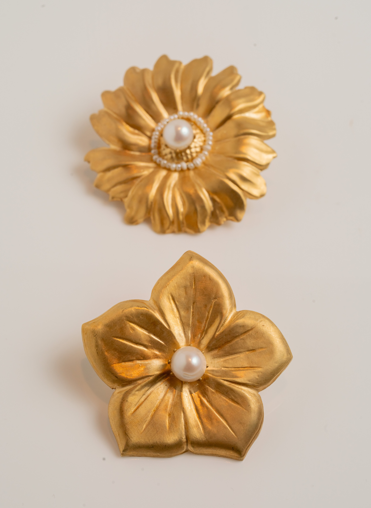 Alma Asymmetric Earrings with Yellow Gold Finish