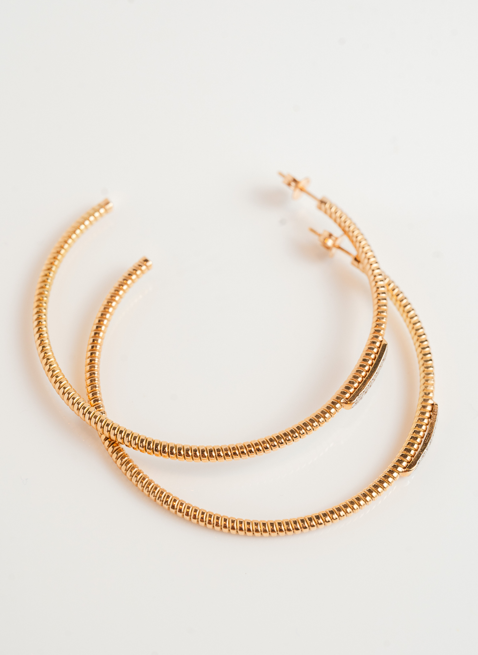 Gold and Diamond Tubogas Hoops