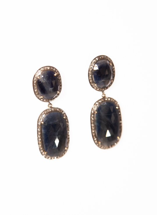 Sapphires and Diamonds Earrings