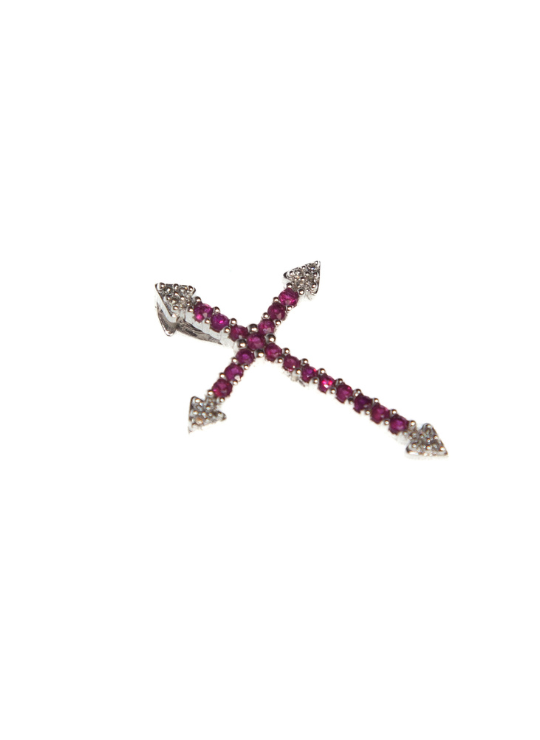 Ruby Latin Cross Pendant