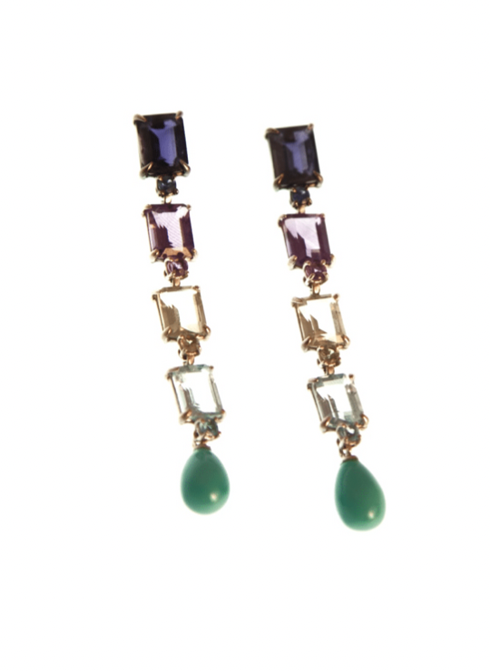 Turquoise and Amethyst Earrings 