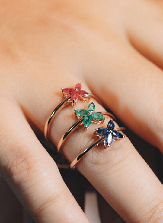 Le Gemme Marquise Flower Ring