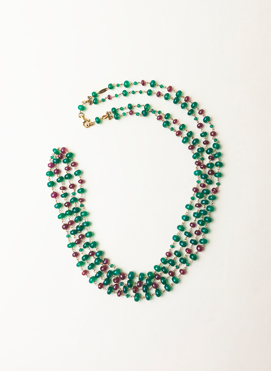 Le Gemme Ruby and Chrysoprase Necklace