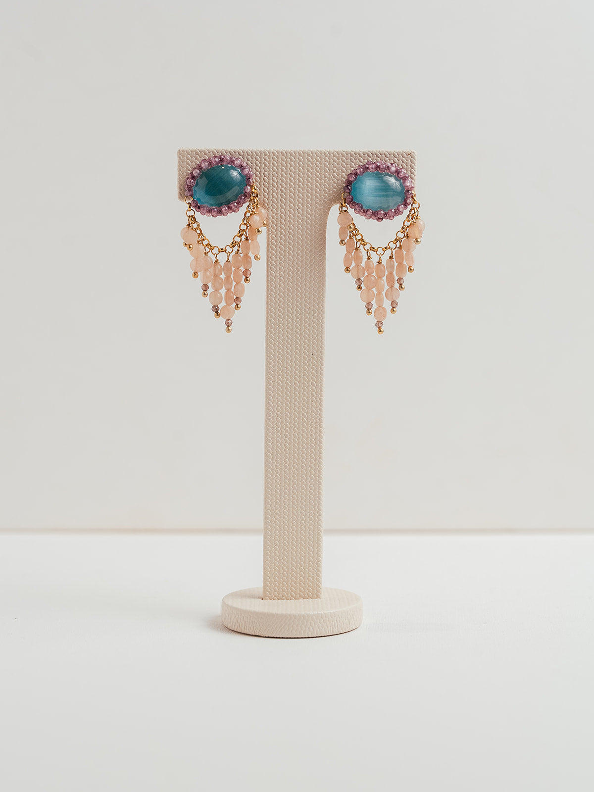 Pendientes Le Gemme Cuarzo Turquesa y Rosa
