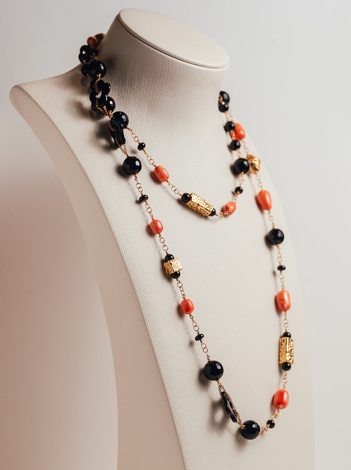 Coral Opera Onyx Tribute Necklace