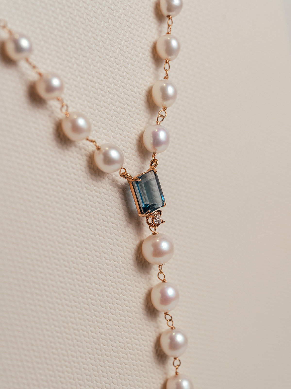Opera Long Coral and Onyx Necklace