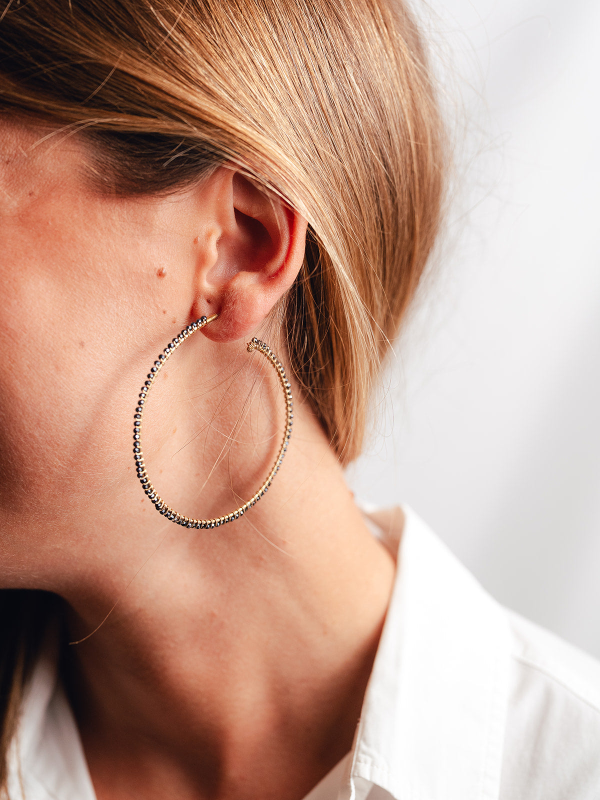 Pendientes Aros de Onix y Plata