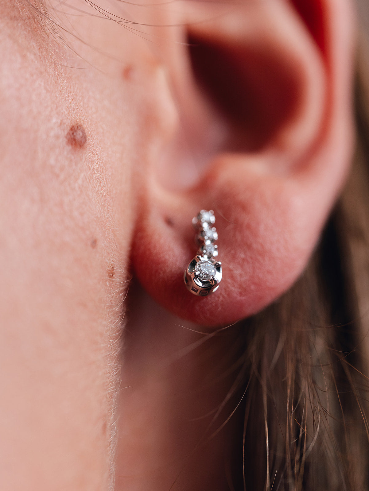 Pendientes Oro Blanco y Diamantes