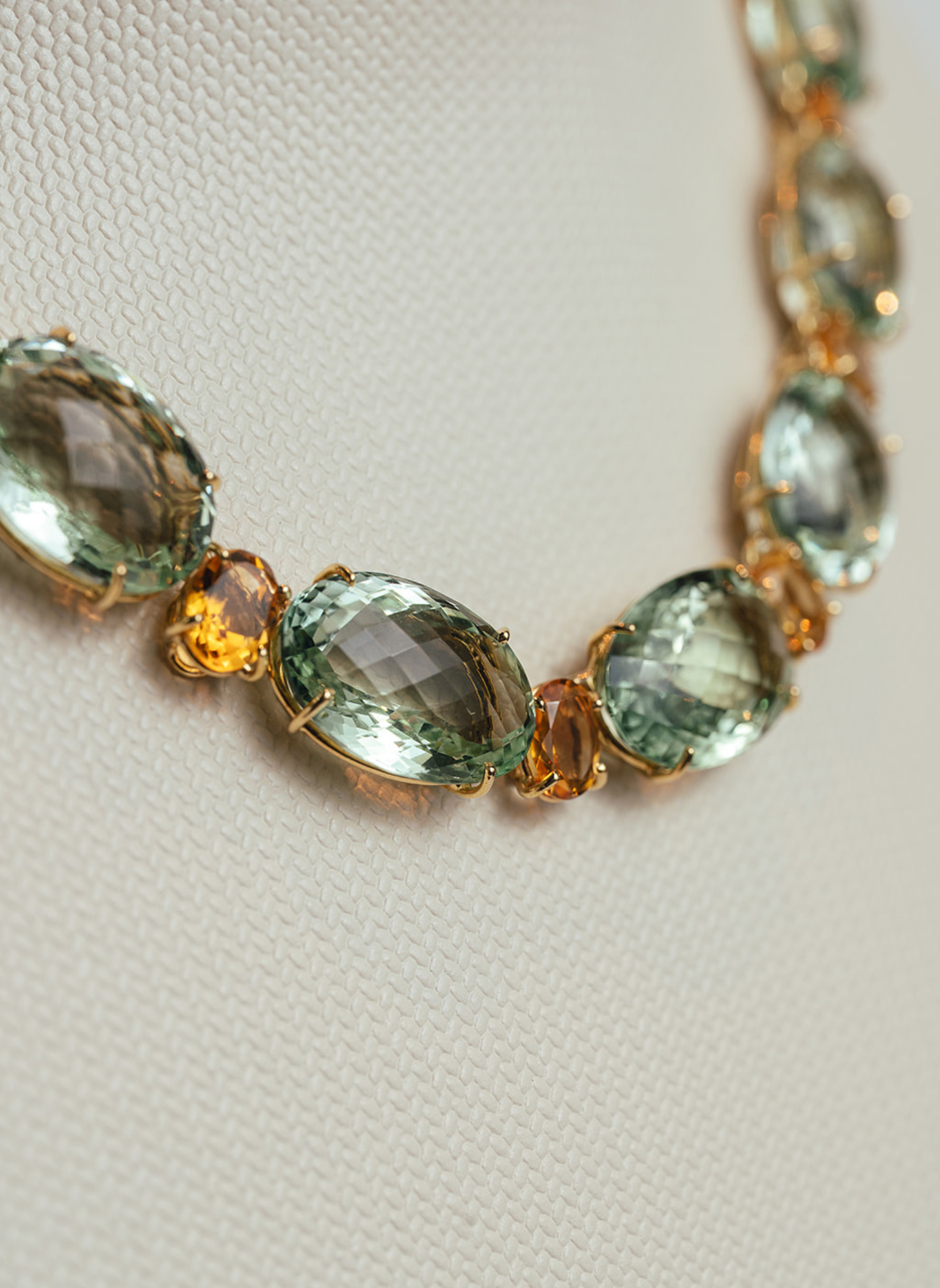 Collar Dream Big Citrino, Prasiolitas Talla Oval y Citrinos Ovales