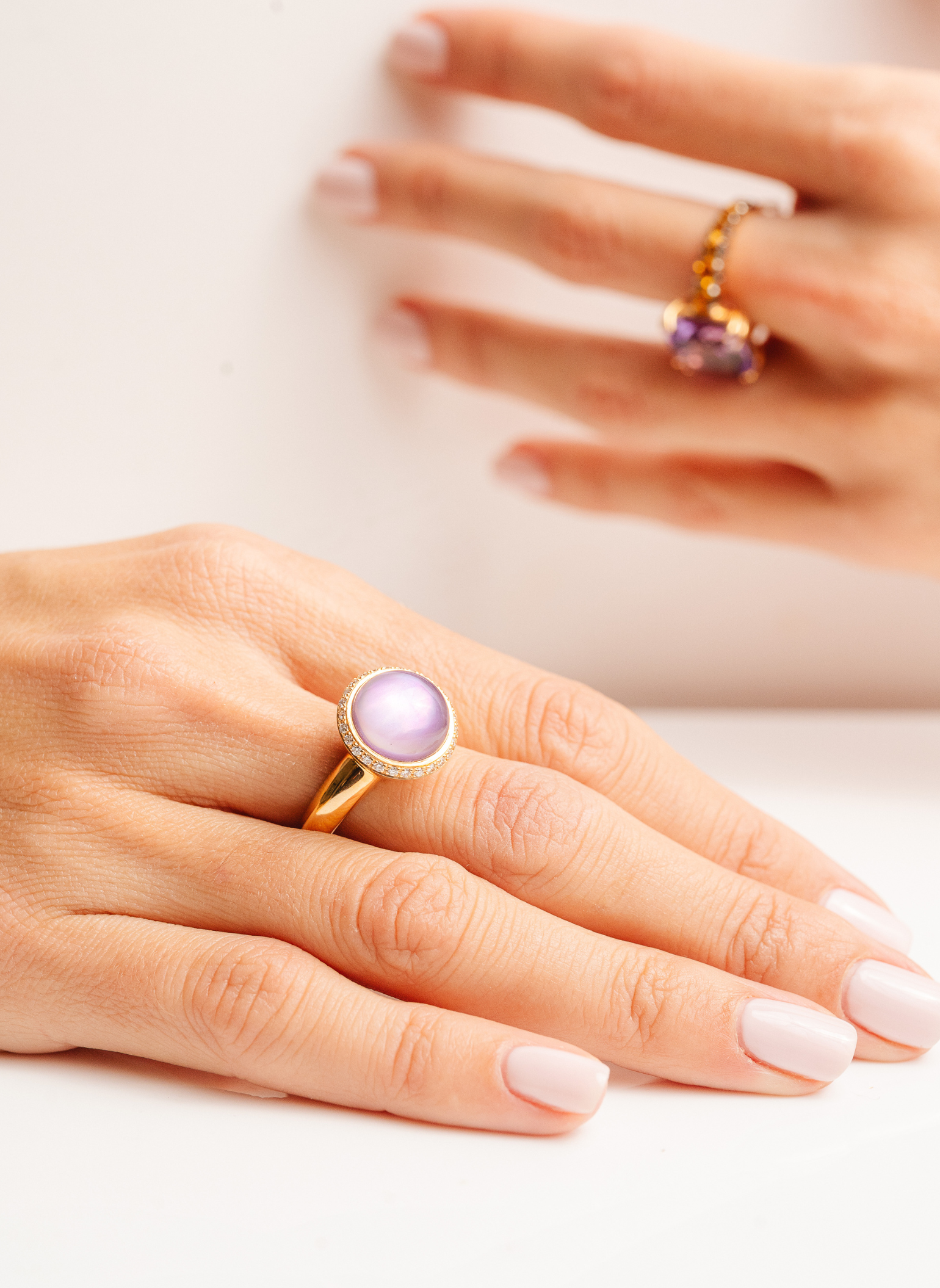 Le Gemme Round Amethyst Ring