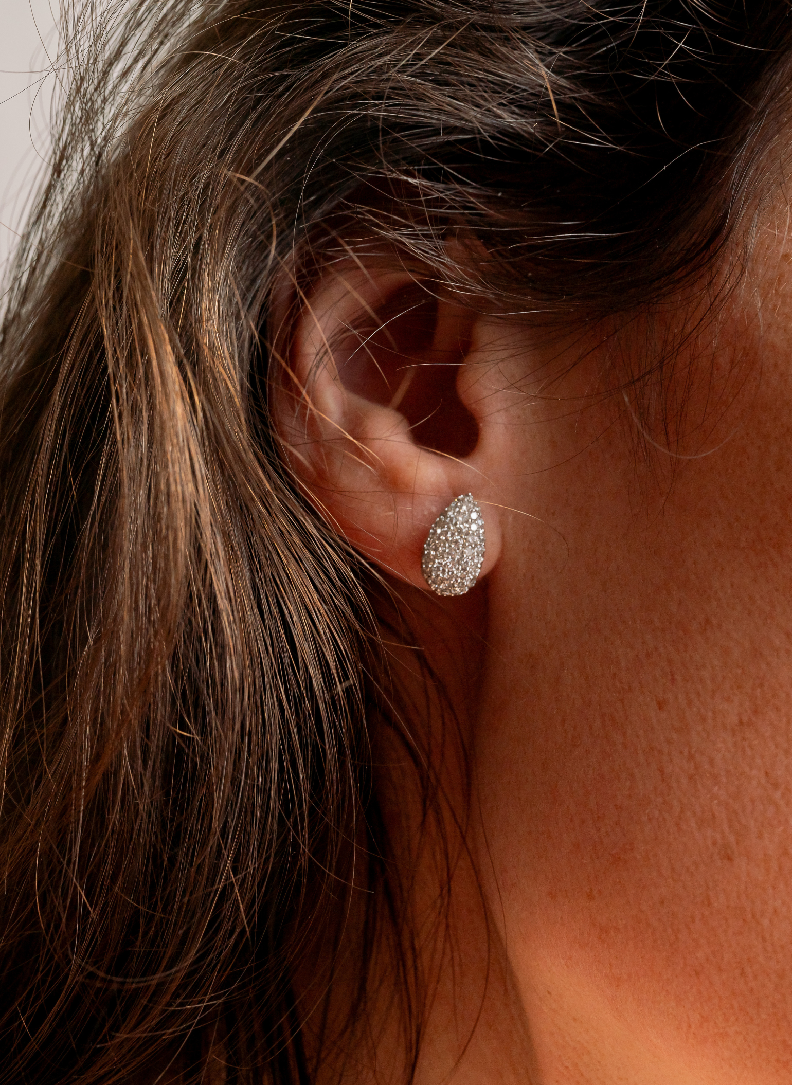 Drop Cut Diamond Sleeper Earrings