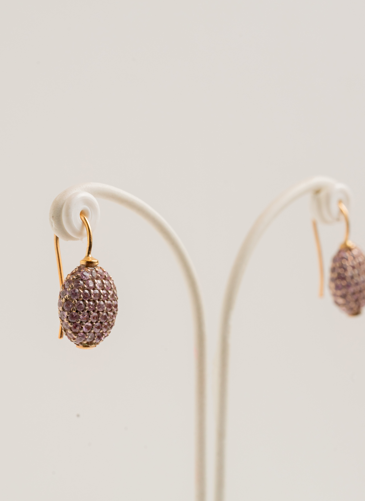 Le Gemme Gold and Pink Sapphires Earrings 