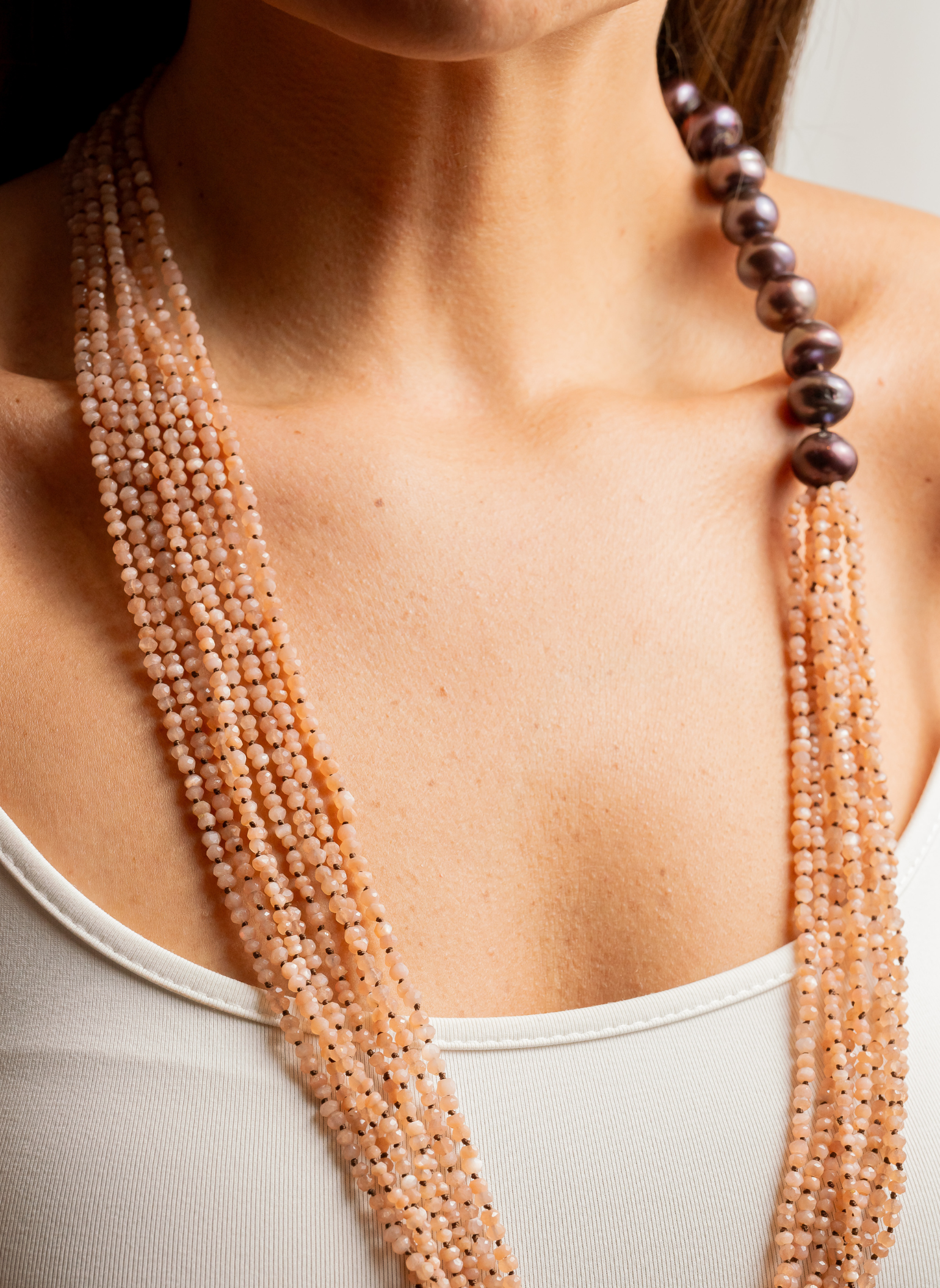Dolce Far Niente Pearls and Moonstone Necklace