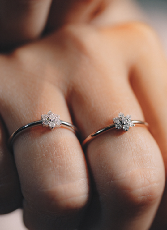 Anillo roseta diamantes hotsell