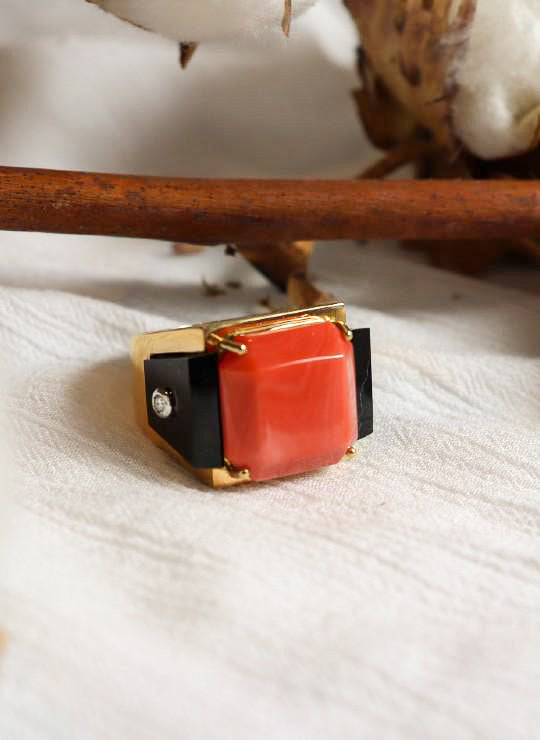 Coral Tribute Square Ring