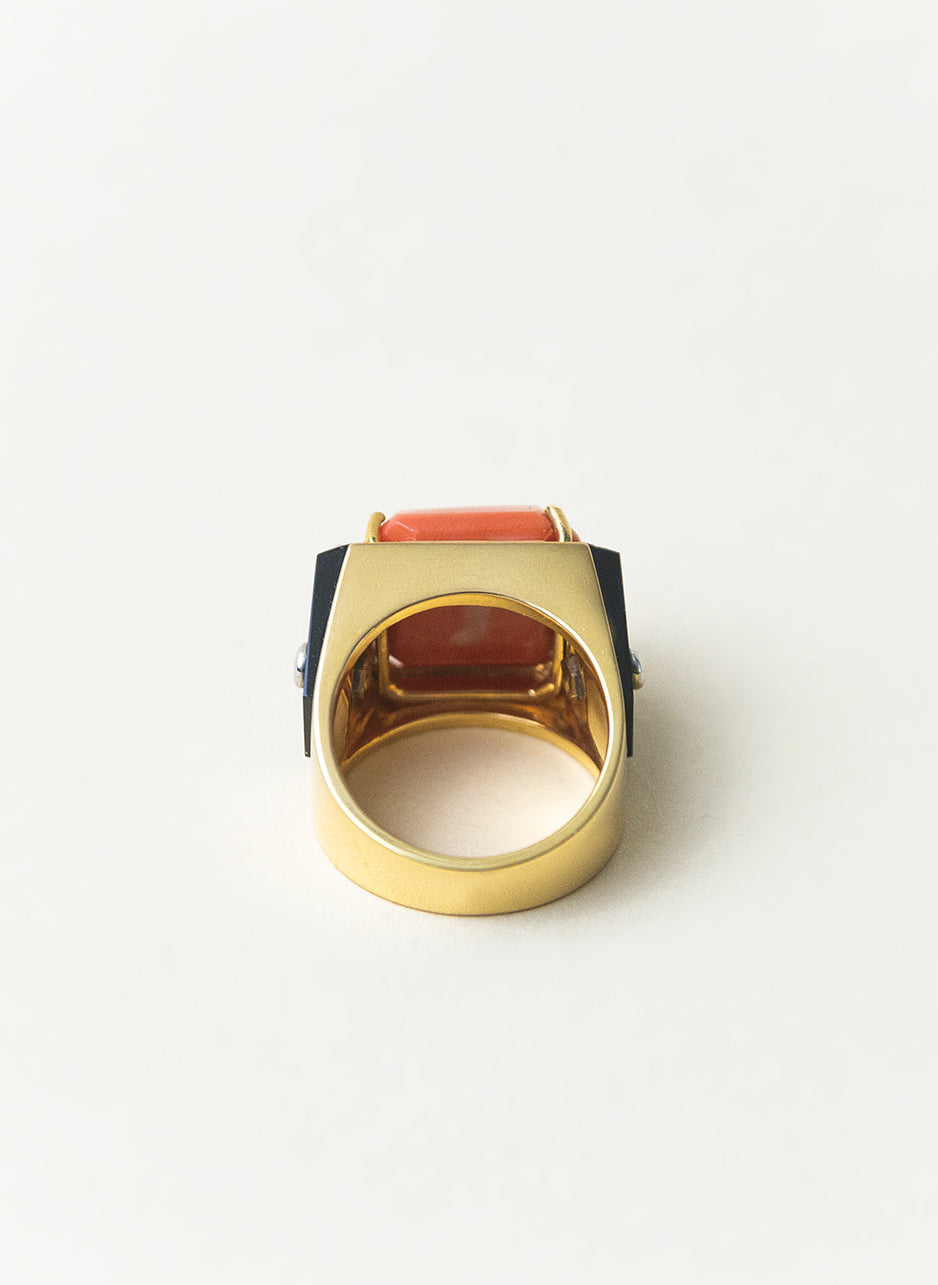 Coral Tribute Square Ring