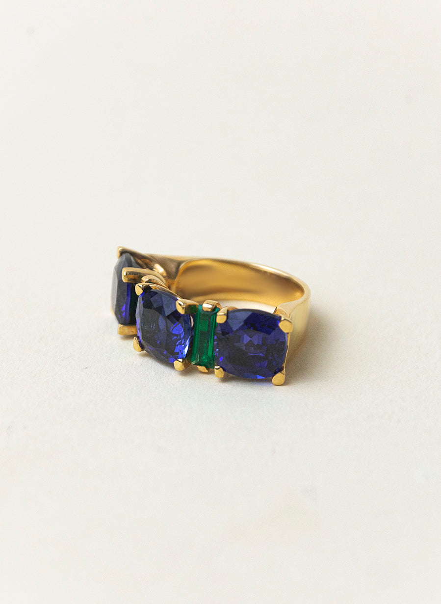Le Gemme Yellow Gold and Quartz Ring
