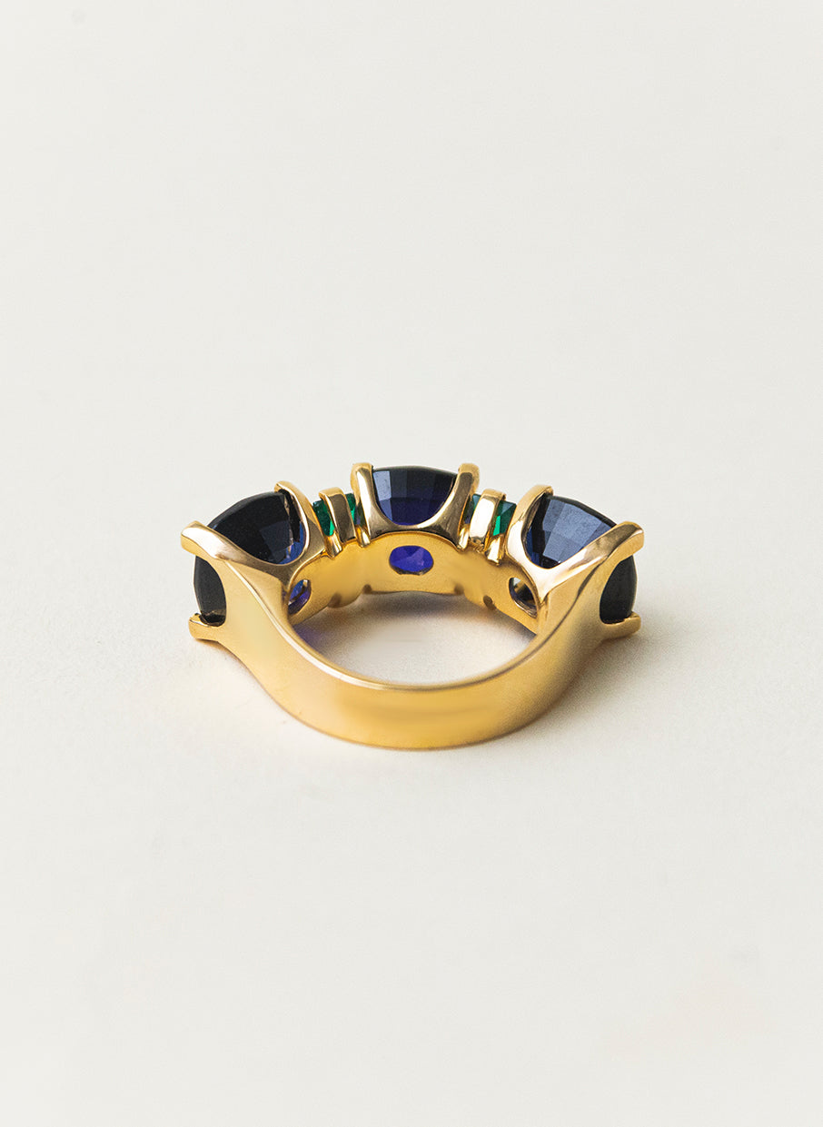 Le Gemme Yellow Gold and Quartz Ring