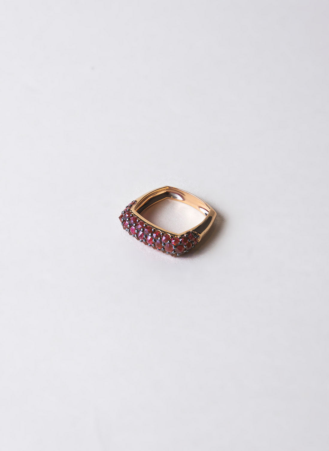 Square Ring with Diamonds, Rubies and Sapphires