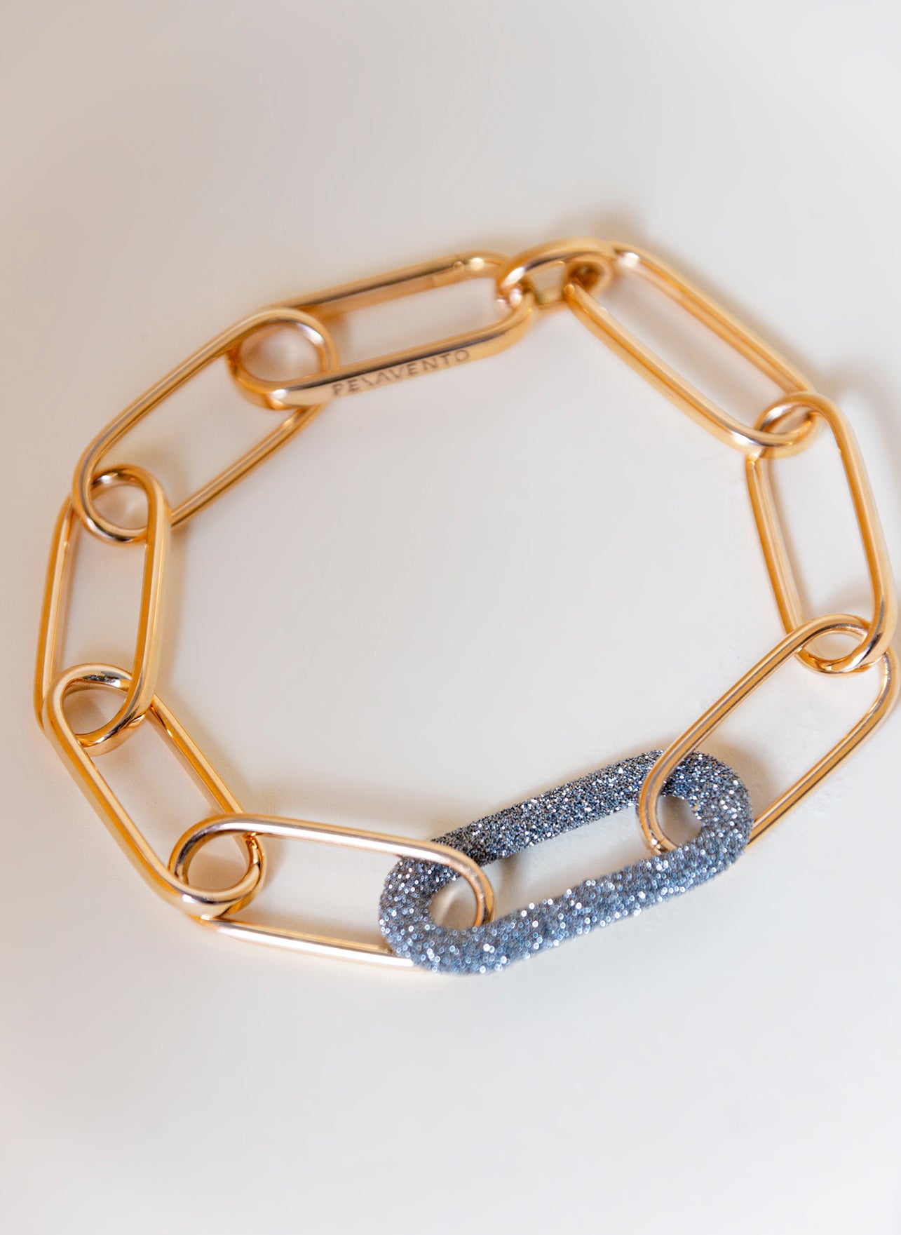 Gold Link Bracelet and Diamond Dust
