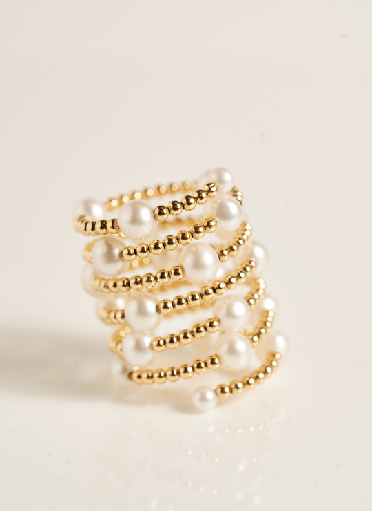 Dolce Far Niente Pearl Spiral Ring